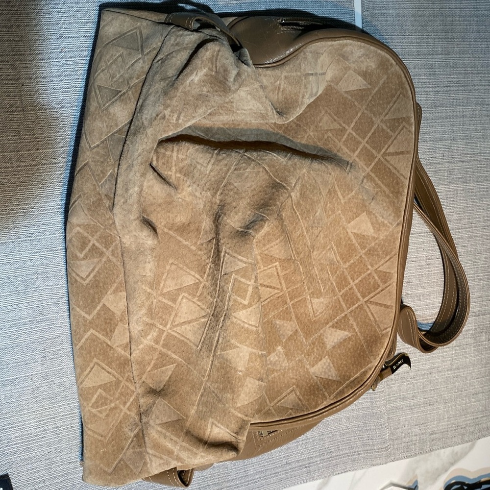 Sharif purse. Brown suede